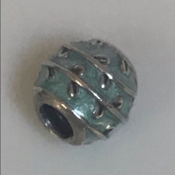 Pandora EUC teal green enamel sterling silver bead - Picture 4 of 4